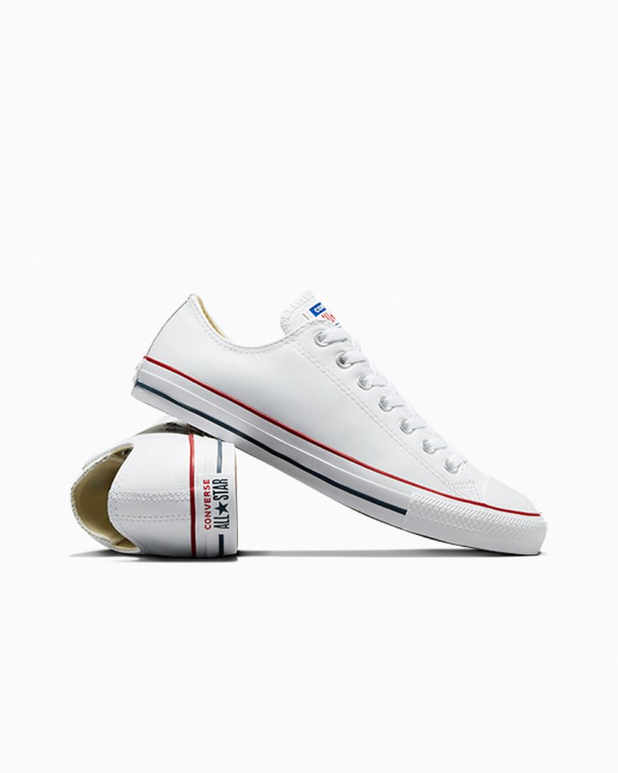 Zapatillas Bajas Converse Chuck Taylor All Star Cuero Mujer Blancas | PE 784EL0